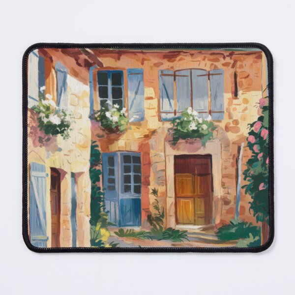 Item preview, Sunlit French Village Courtyard | Charming Stone Houses. Art By Carraann designed and sold by CARRAANN.