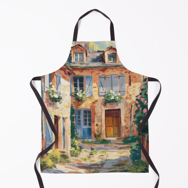 Item preview, Sunlit French Village Courtyard | Charming Stone Houses. Art By Carraann  designed and sold by CARRAANN.