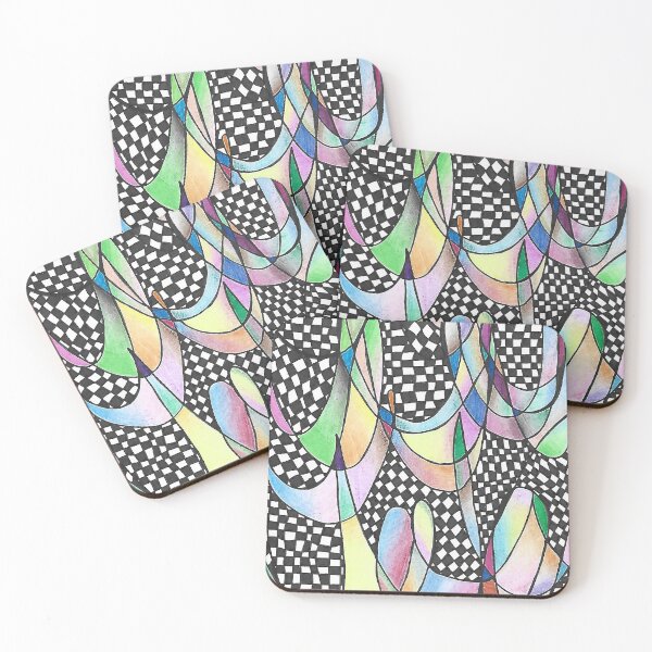 Item preview, Julia - Hand Drawn Rainbow Coloured Checkered Pattern designed and sold by AJPrettyObscene.