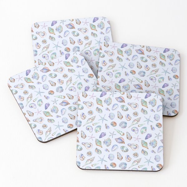 Item preview, Seashells on Ocean-Blue Background designed and sold by Flowersforbear.