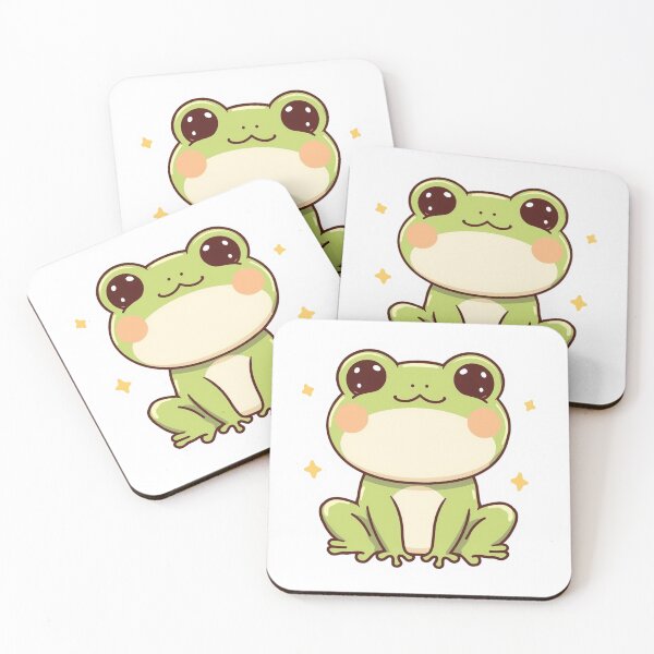 Item preview, Happy Kawaii Frog - Cute Smiling Frog Sticker designed and sold by FluffiPopo.
