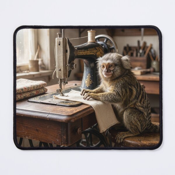 Item preview, Pygmy Marmoset Sews a Straight Seam designed and sold by Tridentulus.
