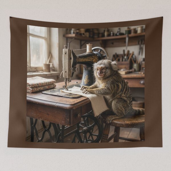 Item preview, Pygmy Marmoset Sews a Straight Seam designed and sold by Tridentulus.