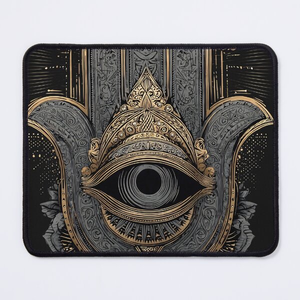 Item preview, Gold & Onyx Hamsa: Sacred Esoteric Guardian designed and sold by SepboiStudioMerch.