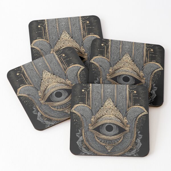 Item preview, Gold & Onyx Hamsa: Sacred Esoteric Guardian designed and sold by SepboiStudioMerch.