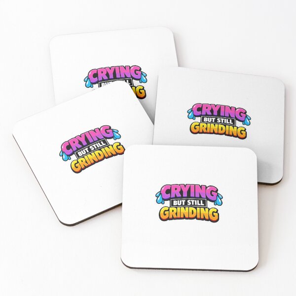 Item preview, Crying But Still Grinding Sticker designed and sold by VIBE BY NADA.