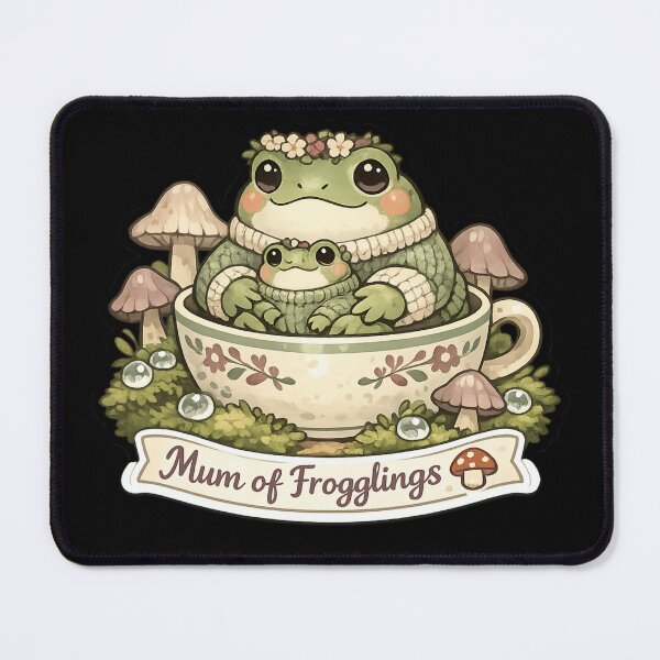 Item preview, Frog Mama and Baby Cottagecore designed and sold by Ora-kuro.