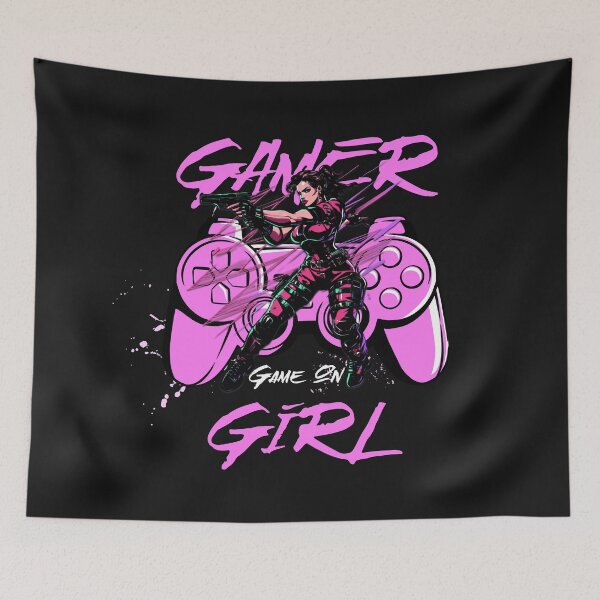 Item preview, Female Gamer Action Controller Video Game Design designed and sold by Tsugraf Designs.