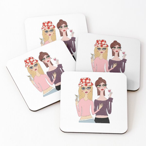 Item preview, Cool Girl Best Friends Drinking Wine Y2K Aesthetic designed and sold by CeeGee’s Stickers.