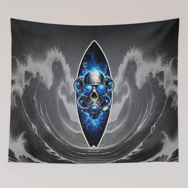 Item preview, Deep Sea Skull Surfer – Ocean Wave Surfboard Art Design designed and sold by artistwill.