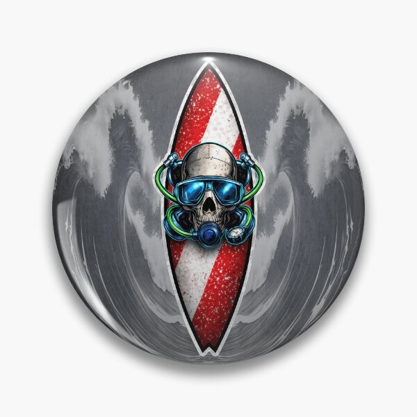 Item preview, Skull Diver Surfboard – Scuba Diving Flag Ocean Design designed and sold by artistwill.