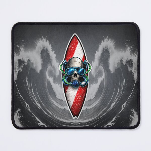 Item preview, Skull Diver Surfboard – Scuba Diving Flag Ocean Design designed and sold by artistwill.