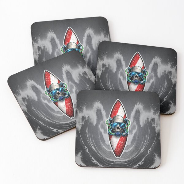Item preview, Skull Diver Surfboard – Scuba Diving Flag Ocean Design designed and sold by artistwill.