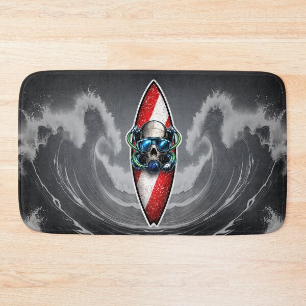 Item preview, Skull Diver Surfboard – Scuba Diving Flag Ocean Design designed and sold by artistwill.
