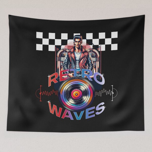 Item preview, Retro Waves Rockabilly Jukebox Vinyl Music Fan designed and sold by Tsugraf Designs.