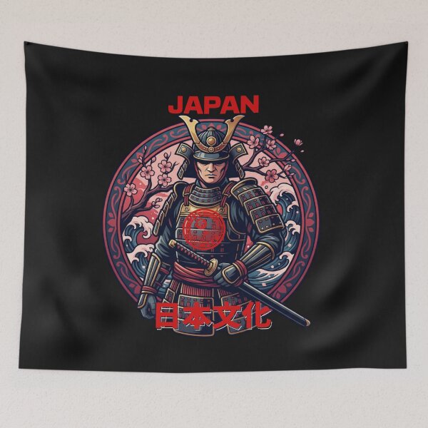 Item preview, Japanese Samurai Warrior Katana Sakura Waves Art designed and sold by Tsugraf Designs.