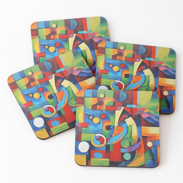 Item preview, Colorful Abstract Painting Geometric Shapes Modern Art Non-objective Canvas Textured Paint  designed and sold by CattlettArt.
