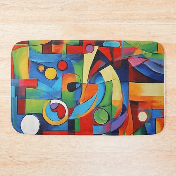 Item preview, Colorful Abstract Painting Geometric Shapes Modern Art Non-objective Canvas Textured Paint  designed and sold by CattlettArt.