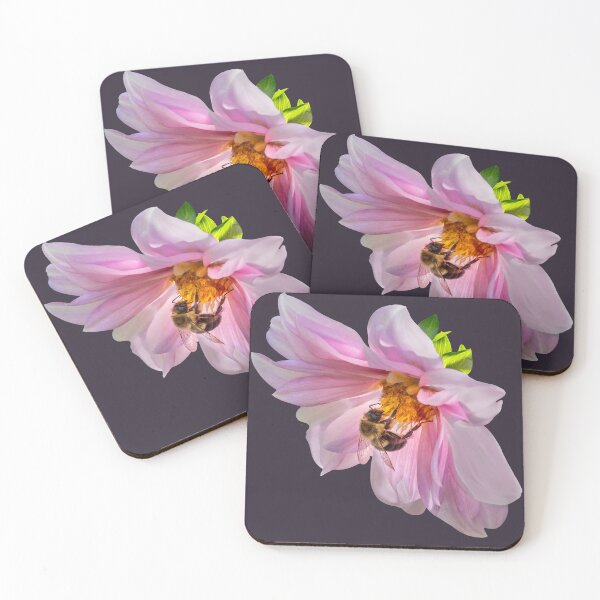 Item preview, Honeybee in a Pink Dahlia Blossom — Gentle Nature and Quiet Strength designed and sold by Susarellis.