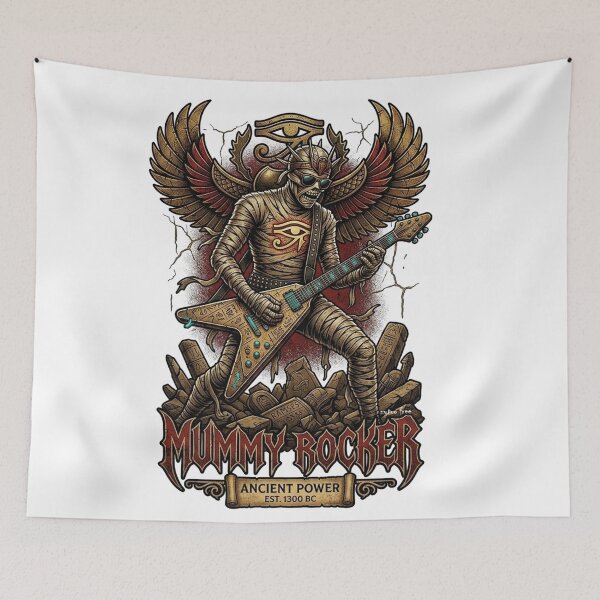 Item preview, Mummy Rocker - Ancient Power Metal Band Style Art designed and sold by zytooFree.