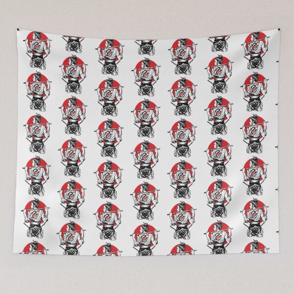 Item preview, Female Samurai with Dragon Rose Tattoo Red Sun Art designed and sold by RamyGallery.