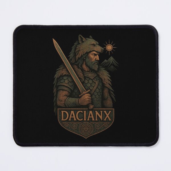 Item preview, DACIANX Romanian Warrior Design, Ancient Dacian Fighter Shirt, Carpathian Tribal Warrior, Dacia History, Falx Sword, Wolf Banner, Romanian Heritage, Balkan Warrior Art designed and sold by Typologystudios.