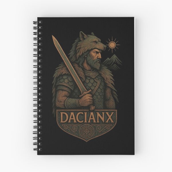 Item preview, DACIANX Romanian Warrior Design, Ancient Dacian Fighter Shirt, Carpathian Tribal Warrior, Dacia History, Falx Sword, Wolf Banner, Romanian Heritage, Balkan Warrior Art designed and sold by Typologystudios.