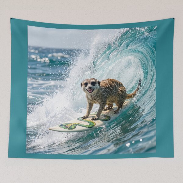 Item preview, Meerkat Surfer on His Cobra Surfboard designed and sold by Tridentulus.