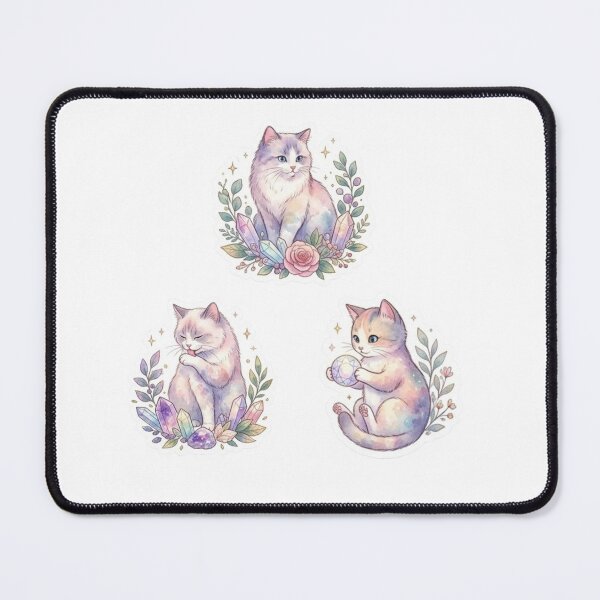 Item preview, Mystical Kawaii Cat Sticker Pack Vol.2 - Crystals & Fluffy Kittens designed and sold by LaniDigitalNook.