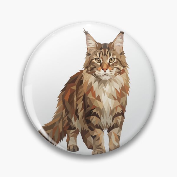 Item preview, Geometric Maine Coon Cat Low Poly Standing Art designed and sold by BoyleDesignShop.