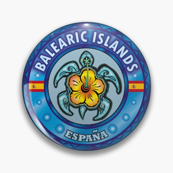 Item preview, Balearic Islands España sea turtle hibiscus designed and sold by studioss76.