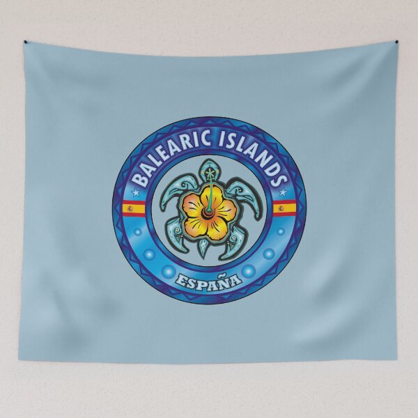 Item preview, Balearic Islands España sea turtle hibiscus designed and sold by studioss76.