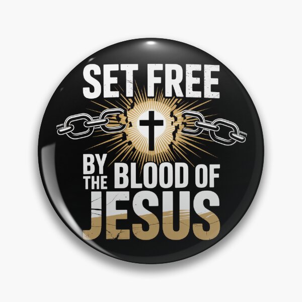 Item preview, Set Free By The Blood Of Jesus Christian Design | Broken Chains Cross Faith designed and sold by EvolusionPro.