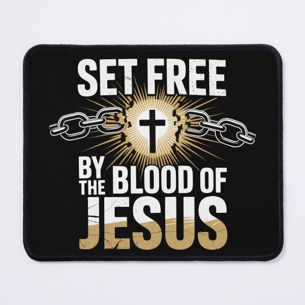 Item preview, Set Free By The Blood Of Jesus Christian Design | Broken Chains Cross Faith designed and sold by EvolusionPro.