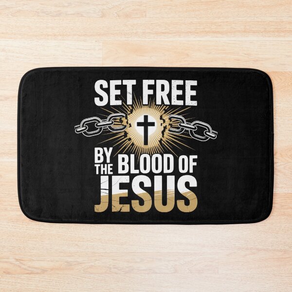 Item preview, Set Free By The Blood Of Jesus Christian Design | Broken Chains Cross Faith designed and sold by EvolusionPro.