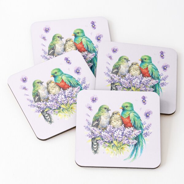 Item preview, A Family of Birds Among Lavender Flowers designed and sold by the artedivino.
