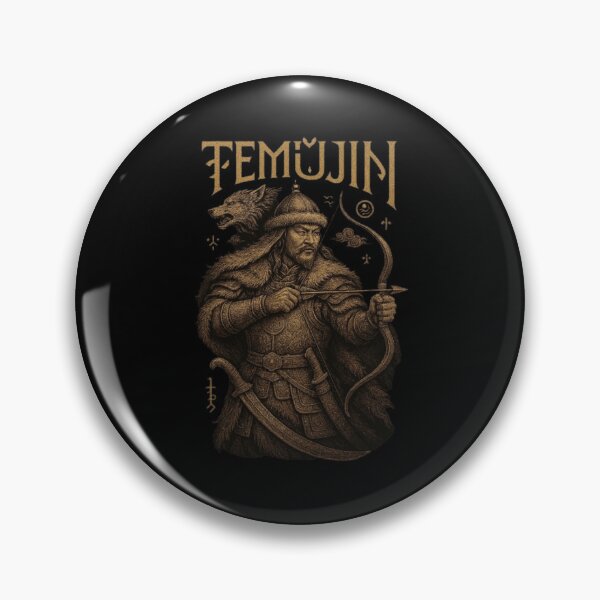 Item preview,   TEMUJIN Mongolian Warrior Design, Mongol Empire Shirt, Genghis Khan Style, Steppe Warrior, Horse Archer, Nomad Warrior Art designed and sold by Typologystudios.
