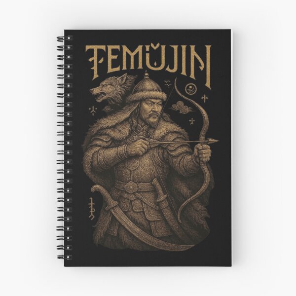 Item preview,   TEMUJIN Mongolian Warrior Design, Mongol Empire Shirt, Genghis Khan Style, Steppe Warrior, Horse Archer, Nomad Warrior Art designed and sold by Typologystudios.