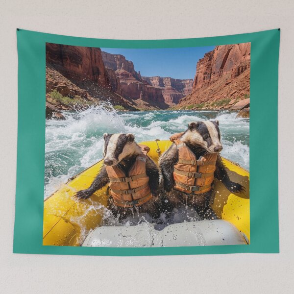 Item preview, Badgers White Water Rafting Down Colorado River designed and sold by Tridentulus.