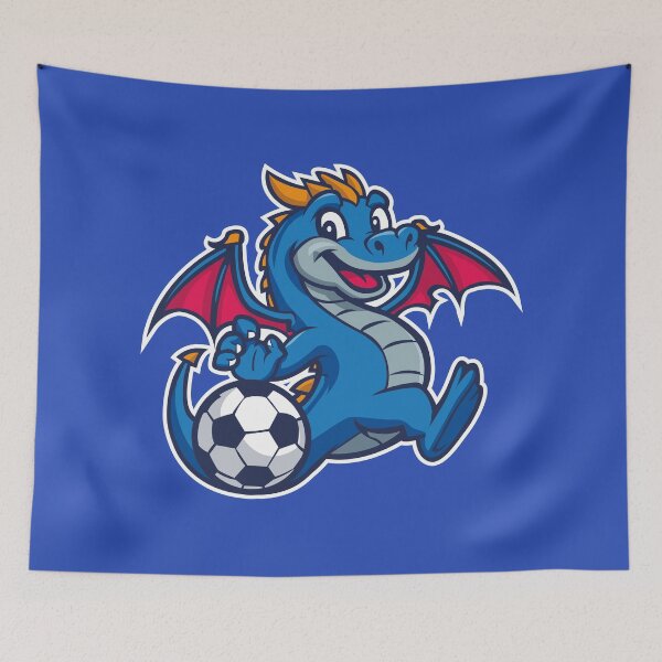 Item preview, Smiling Soccer Dragon – Happy Football Fantasy Character Design designed and sold by MerlinWear.