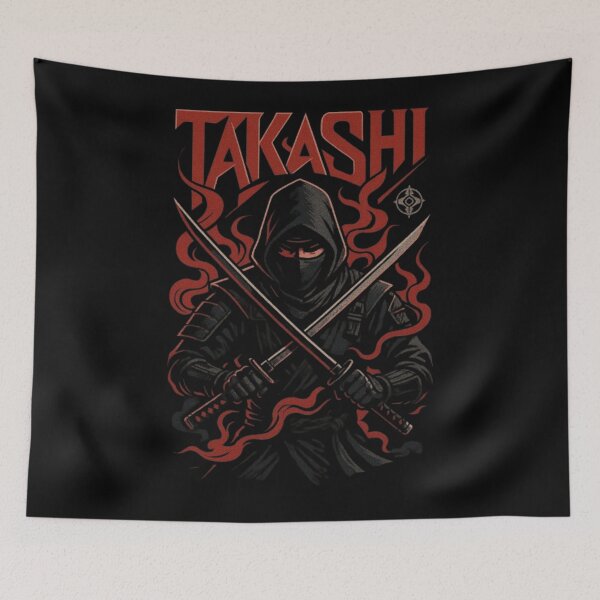 Item preview, Takashi Ninja Warrior Design, Japanese Shinobi Assassin Shirt, Samurai Shadow Fighter, Katana Stealth Warrior, Feudal Japan Ninja Art, Martial Arts Combat Graphic designed and sold by Typologystudios.