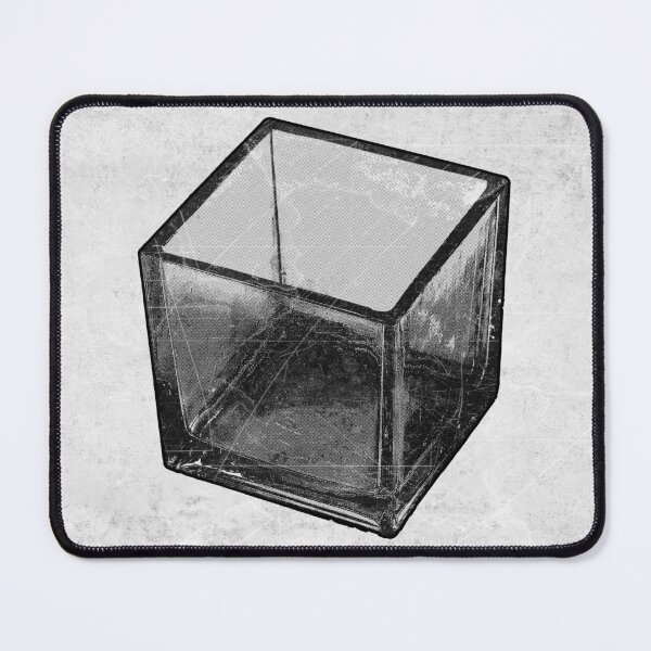 Item preview, The Cube Dark Minimalist Geometric Black and White Abstract Art designed and sold by Ghoul Enterprises.