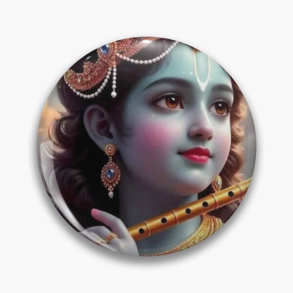 Item preview, Hindu God Lord Krishna With Flute designed and sold by AngeliqueArt.