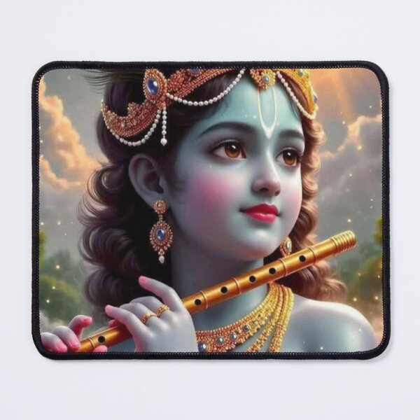 Item preview, Hindu God Lord Krishna With Flute designed and sold by AngeliqueArt.