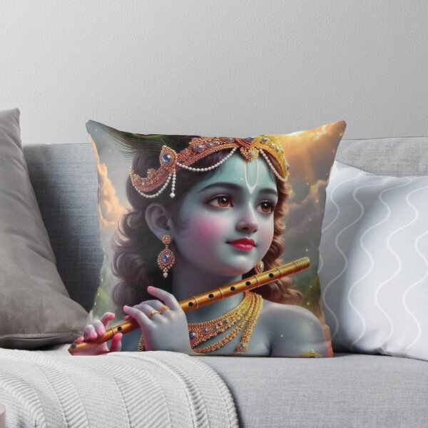 Item preview, Hindu God Lord Krishna With Flute designed and sold by AngeliqueArt.