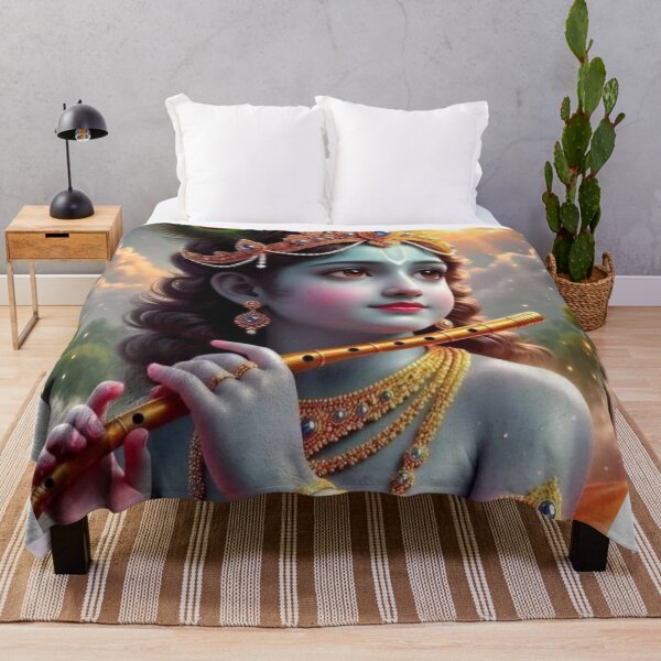 Item preview, Hindu God Lord Krishna With Flute designed and sold by AngeliqueArt.