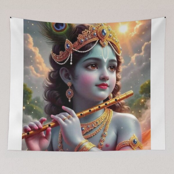 Item preview, Hindu God Lord Krishna With Flute designed and sold by AngeliqueArt.