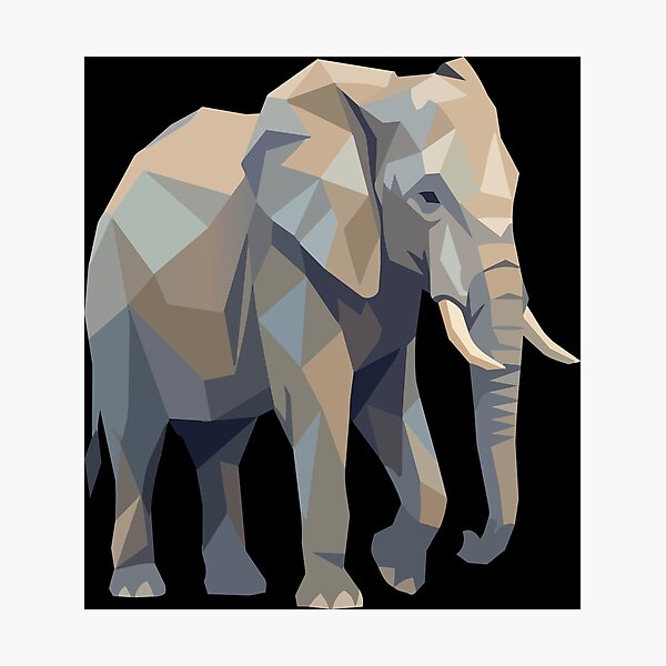 Item preview, Geometric Elephant Low Poly Safari Wildlife Art designed and sold by BoyleDesignShop.