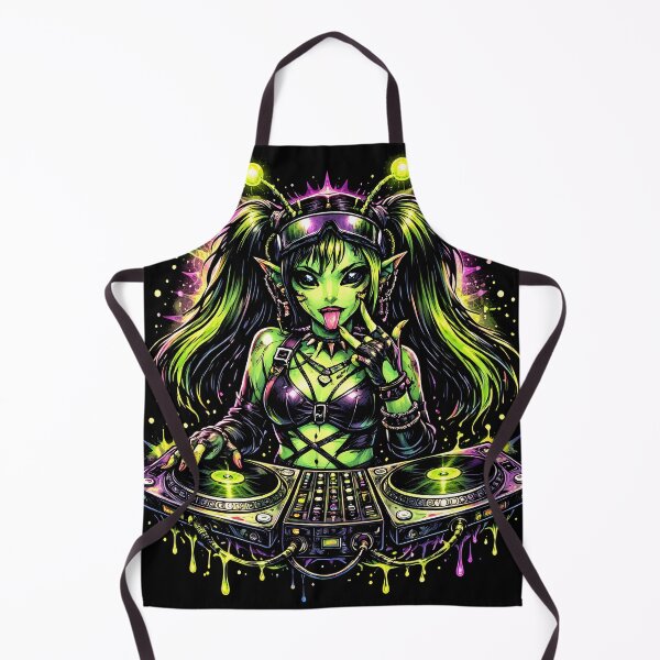 Item preview, Neon Alien DJ Rave Girl – Acid Cyberpunk Club designed and sold by brokenalchemy.