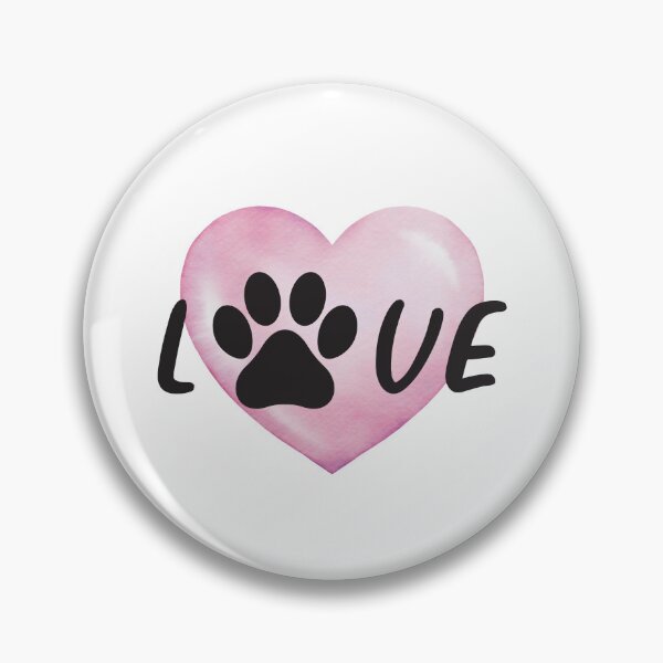 Item preview, Love my Dog Pink Heart with Pawprint designed and sold by JeweledDesigns.